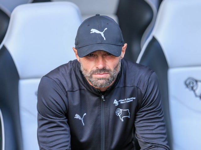 Paul Warne head coach of Derby County on August 31, 2024