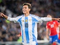 Argentina's Paulo Dybala celebrates after scoring on September 5, 2024