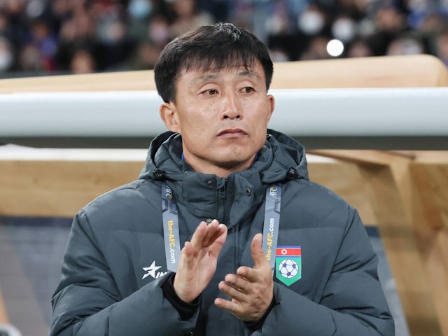 North Korea's head coach Sin Yong-nam on March 21, 2024