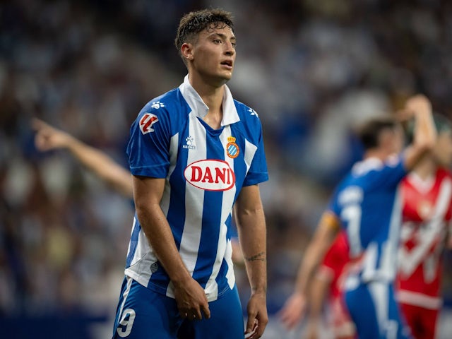 Alejo Véliz of Espanyol in action on August 31, 2024