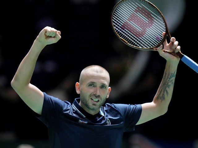 Great Britain's Daniel (Dan) Evans reacts at the Davis Cup on September 11, 2024