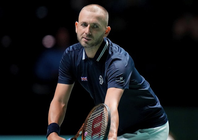 Daniel (Dan) Evans in action at the Davis Cup on September 11, 2024