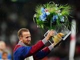 Harry Kane receives a golden cap to mark 100 caps for England on September 10, 2024