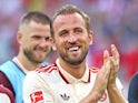 Harry Kane applauds fans after Bayern Munich's win against Freiburg on September 1, 2024