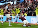 Aston Villa's Jhon Duran celebrates scoring on September 14, 2024