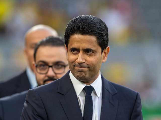 Paris Saint-Germain (PSG) president Nasser Al-Khelaifi pictured on May 1, 2024