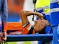 Netherlands' Nathan Ake is stretched off with an injury on September 10, 2024