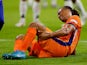 Netherlands' Nathan Ake sustains an injury on September 10, 2024