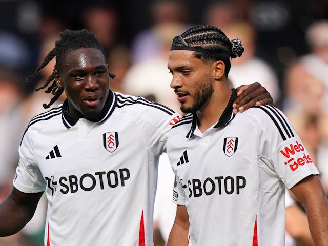 Fulham's Raul Jimenez celebrates scoring their first goal on September 14, 2024