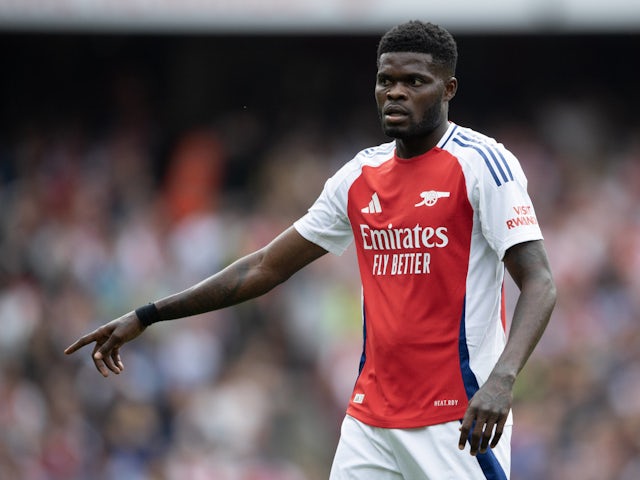 Arsenal midfielder Thomas Partey in action in August 2024.