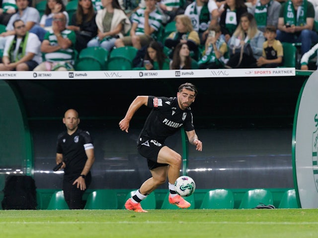 Jota Silva of Vitoria de Guimaraes in action on April 21, 2024