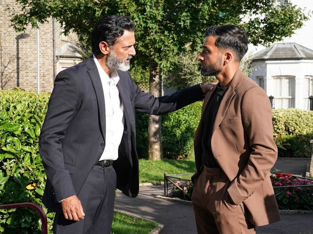 Nish and Vinny on EastEnders on September 23, 2024