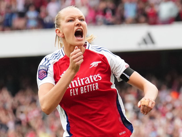 Arsenal Women's Frida Mann also reacts on September 22, 2024