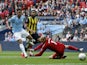 Gabriel Jesus scores for Manchester City against Watford in the FA Cup final on May 19, 2019