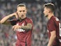 Sparta Prague's Lukas Haraslin celebrates on August 27, 2024