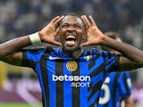 Inter Milan's Marcus Thuram celebrates scoring on August 30, 2024