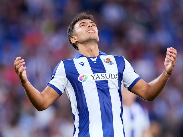 Real Sociedad's Martin Zubimendi reacts on August 18, 2024