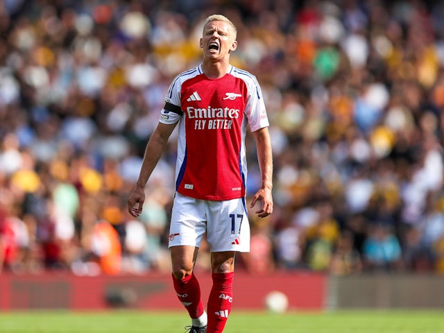 Arsenal defender Oleksandr Zinchenko on August 17, 2024.