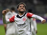 Eintracht Frankfurt's Omar Marmoush celebrates scoring on September 21, 2024