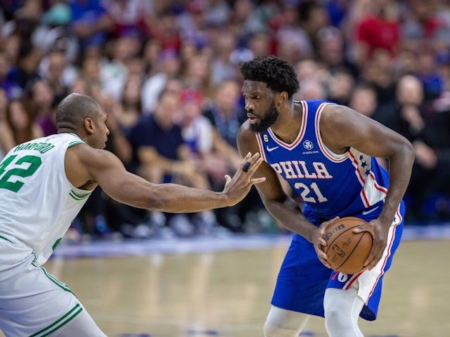 Joel Embiid (21 sixers) in action on September 24, 2024