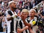 Newcastle United's Anthony Gordon celebrates scoring against Manchester City on September 28, 2024