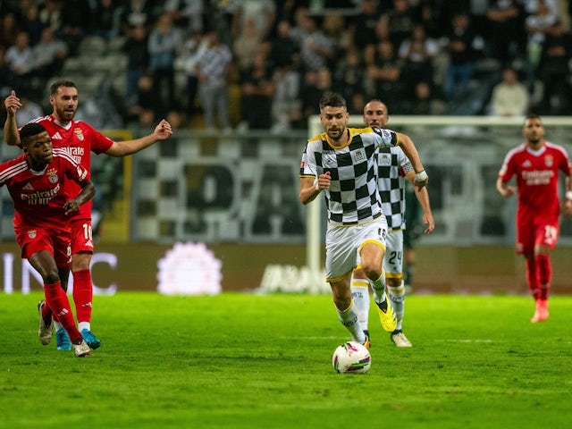 Ilija Vukotic of Boavista in action against Benfica on September 23, 2024