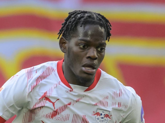 RB Leipzig defender Castello Lukeba in action in September 2024.