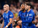 Chelsea's Christopher Nkunku and Pedro Neto celebrate on September 24, 2024