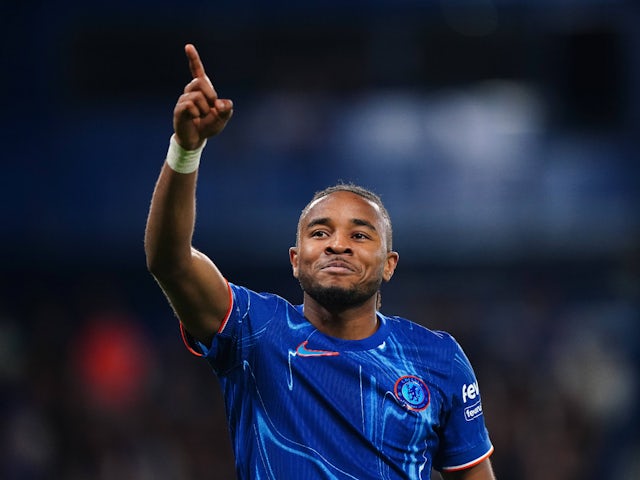 Chelsea's Christopher Nkunku celebrates on September 24, 2024