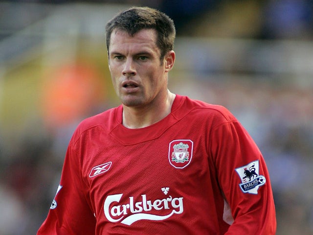 Jamie Carragher in action for Liverpool in 2005