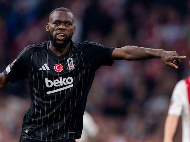 Jean Onana of Besiktas during his side's Europa League match against Ajax, on September 26, 2024