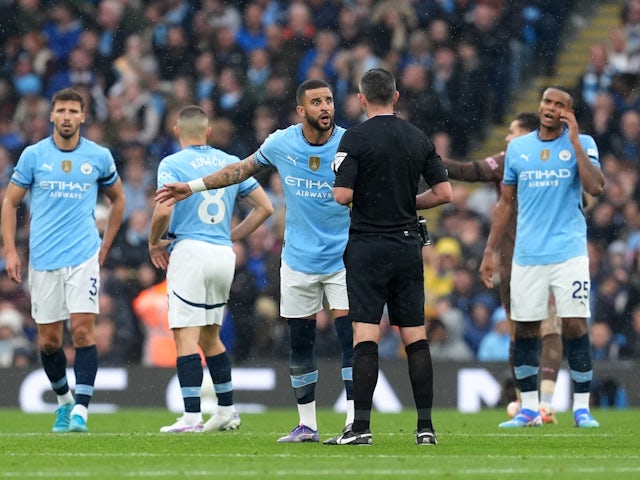 Manchester City defender Kyle Walker during Arsenal draw on September 22, 2024.