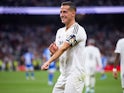 Lucas Vazquez of Real Madrid CF celebrates his goal during the LaLiga EA Sports match on September 24, 2024