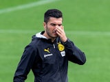 Borussia Dortmund manager Nuri Sahin during his side's training session on September 23, 2024