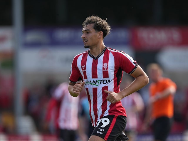  Tyler Walker of Lincoln City in League One on August 12, 2023