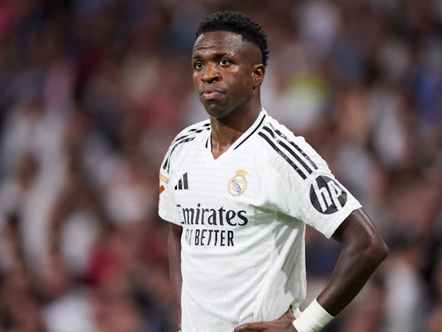 Vinicius Jr (Real Madrid CF) gestures during the LaLiga match on September 24, 2024