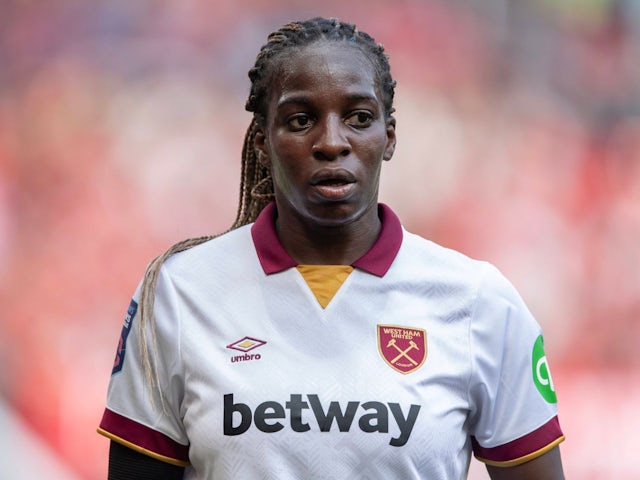 West Ham United Women's Viviane Asseyi in action on September 21, 2024