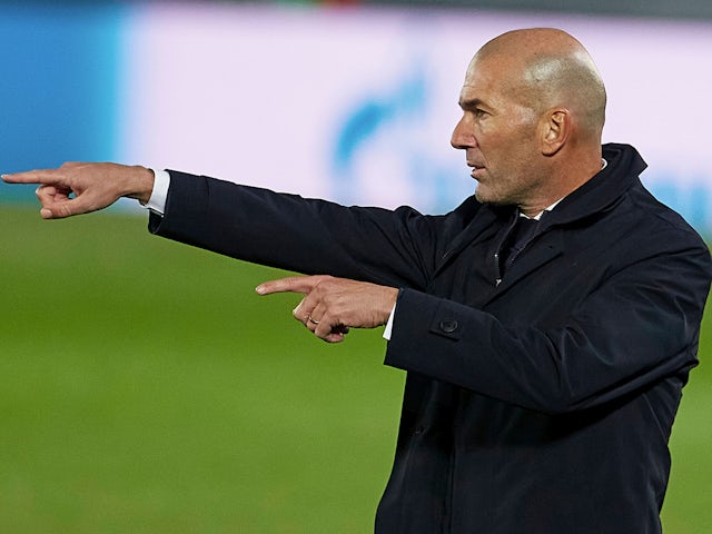 Real Madrid coach Zinedine Zidane in 2020