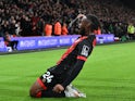 Bournemouth's Antoine Semenyo celebrates his goal on September 30, 2024