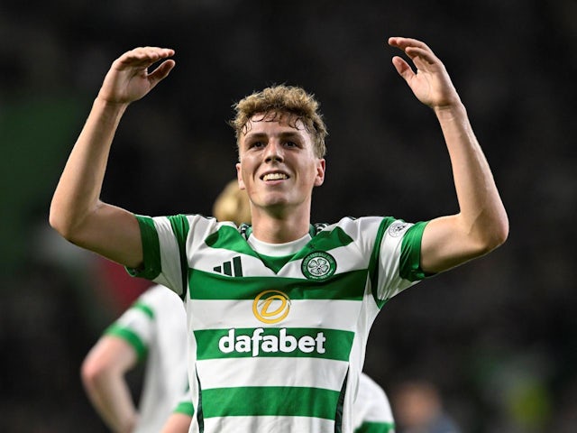 Arne Engels of Celtic during the UEFA Champions League match at Celtic Park against Slovan Bratislava, on September 18th, 2024