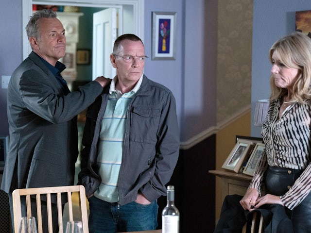 David, Ian and Cindy on EastEnders on October 8, 2024