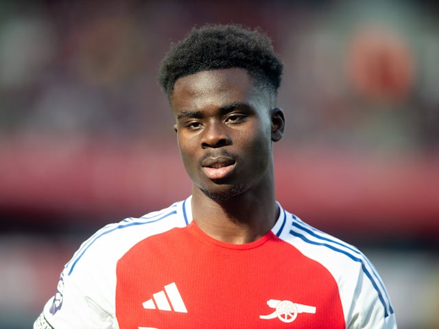 Arsenal's Bukayo Saka reacts on October 5, 2024