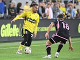 Mohamed Farsi of Columbus Crew in action against Inter Miami on October 2, 2024