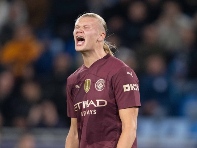 Erling Haaland in action for Manchester City on October 1, 2024