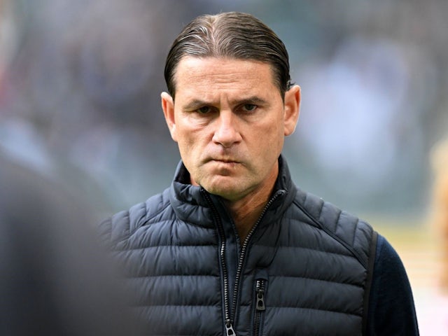 Borussia Moenchengladbach manager Gerardo Seoane during his side's match against Union Berlin, on September 28, 2024