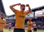 Wolverhampton Wanderers' Jacob Bruun Larsen celebrates scoring on October 5, 2024