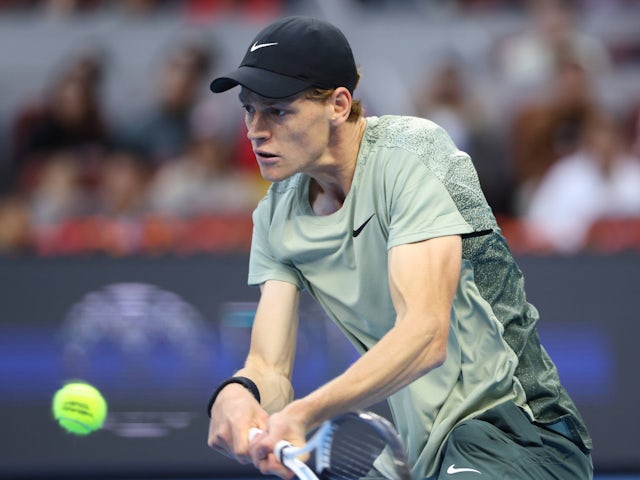 Jannik Sinner in action at the China Open on October 2, 2024