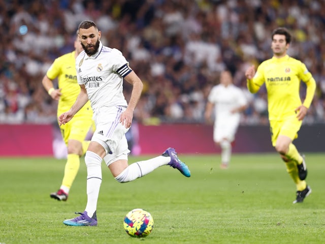 Karim Benzema in action for Real Madrid against Villarreal on April 8, 2023