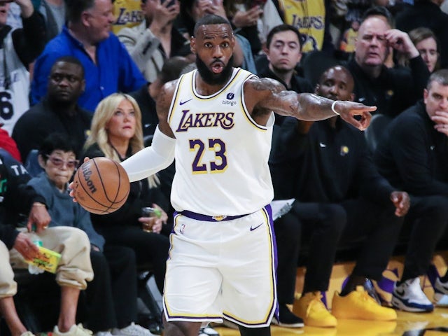 LeBron James of the Los Angeles Lakers in action on March 24, 2024