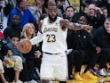 LeBron James of the Los Angeles Lakers in action on March 24, 2024